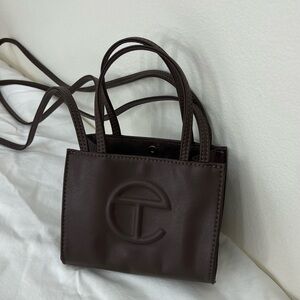 Small Chocolate brown Telfar shopping tote
